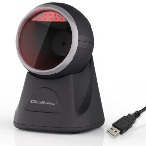 Qoltec 50879 Stacionarus brūkšninių kodų skaitytuvas ir QR kodo skaitytuvas | 1D 2D | USB