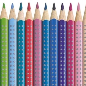 Akvareliniai pieštukai Faber-Castell Grip 2001, tribriauniai, 24 spalvos - Image 2