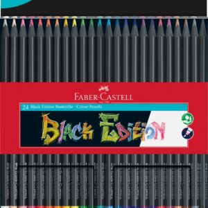 Spalvoti pieštukai Faber-Castell, Black Edition, 24 spalvos