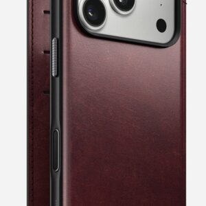Nomad Modern Leather Folio mobiliojo telefono dėklas 16 cm (6.3") „Folio“ Burgundija - Image 1