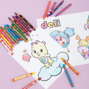Vaškinės kreidelė DELI Colorun 24 spalvų - Image 5