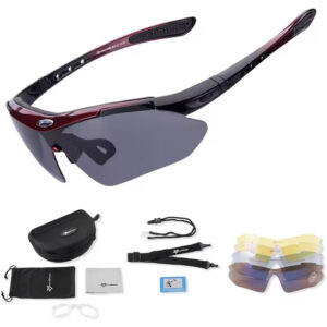 Rockbros 10001 Polarized Cycling Glasses - juodos spalvos and Red
