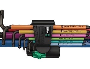 Wera 950 Spkl9 Hex-plus Hex Key Set L formos šešiakampių raktų komplektas Metrinis dydis / imperinis dydis 9 vnt