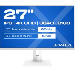 JAPANNEXT JN-IPS270UHD60F-C65W-HSP-W kompiuterio monitorius 68,6 cm (27") 3840 x 2160 pikseliai 4K Ultra HD LED Balta - Image 1