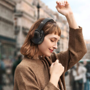 Acefast H4 active noise canceling wireless headset juodos spalvos - Image 5