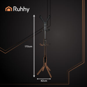 Pastatoma drabužių kabykla 170 cm - juoda Ruhhy 26362 - Image 3