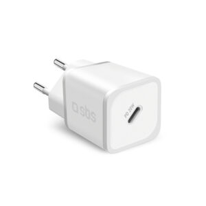 SBS TETRGAN1C20W 20W GaN Wall Charger with Power Delivery - baltos spalvos