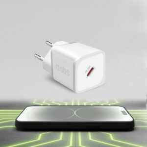SBS TETRGAN1C20W 20W GaN Wall Charger with Power Delivery - baltos spalvos - Image 5