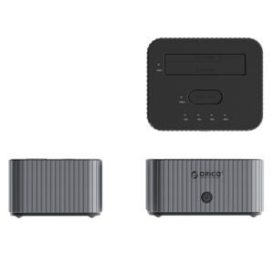 Orico IT28E-C 2-Disk Docking Station with M.2 NVME 2.5"/3.5 HDD/2.5" SSD Clone Function - pilkos spalvos - Image 2
