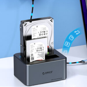 Orico 6646C3-C 4-Drive Docking Station with Offline Clone Function 2.5"/3.5" SATA HDD/SSD - pilkos spalvos - Image 3