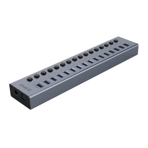 Orico BT2U3-16AB Hub 16x USB-A 3.0 with switches - pilkos spalvos - Image 2
