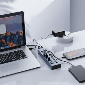 Orico BT2U3-16AB Hub 16x USB-A 3.0 with switches - pilkos spalvos - Image 5