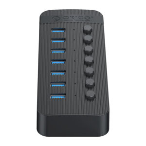 Orico CT2U3-7AB 7x USB-A 3.0 Hub with Switches - juodos spalvos - Image 3