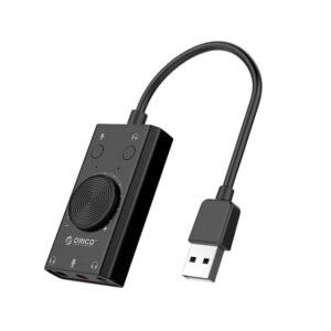 Orico SC2 External Multifunction Sound Card with USB-A - juodos spalvos - Image 2