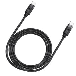 Orico CDX 60W 3A Power Delivery USB-C - USB-C 1m Cable - juodos spalvos - Image 3