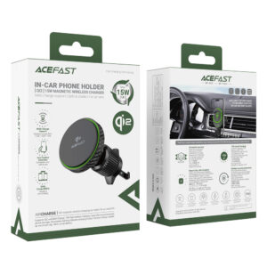 Acefast D33 Car Holder with Qi2 15W Magnetic Charger for Air Vent - juodos spalvos - Image 7