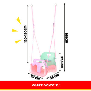 Kruzzel 3 viename pastelinės vaikiškos sūpynės - Image 4