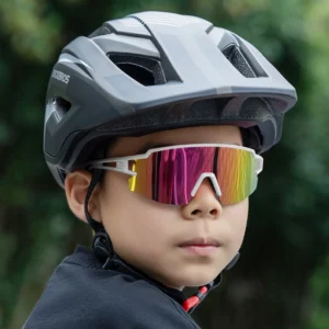 Rockbros Kids Cycling Glasses, Polarized, UV Protection, Children's - baltos spalvos - Image 4