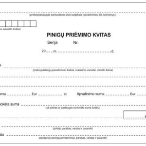 Pinigų priėmimo kvitai be numeracijos, A6, SC, 50 komplektų