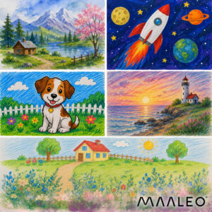 Paveikslų rinkinys lagamine - Maaleo astronautas - Image 5