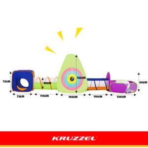 Kruzzel 5 viename vaikiška palapinė su tuneliais - Image 2