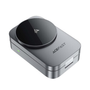 Acefast E22 3-in-1 Wireless Inductive Charging Station, MagSafe Compatible - pilkos spalvos - Image 3