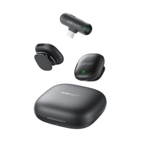 Acefast R1 Wireless Lavalier Microphones 2 pcs - juodos spalvos - Image 3