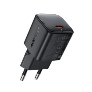 Acefast A117 GaN PD 20W USB-C Wall Charger - juodos spalvos