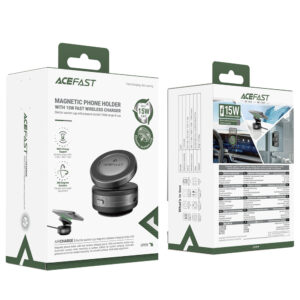Acefast E29 Magnetic Holder with Wireless Charger with Suction Cup for Dashboard/Windshield - juodos spalvos - Image 7
