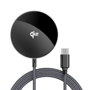 Acefast E24 Qi2 15W Magnetic Inductive Charger with 1.2m USB-C Cable - juodos spalvos