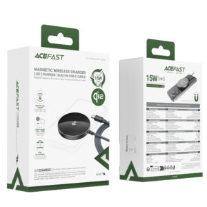 Acefast E24 Qi2 15W Magnetic Inductive Charger with 1.2m USB-C Cable - juodos spalvos - Image 7