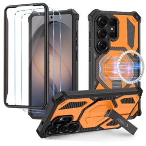 Tech-Protect MAGBLAST MAGSAFE + STIKLAS 2-PACK GALAXY S26 ULTRA JUODA/ORANŽINĖ