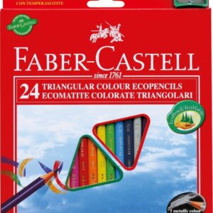 Spalvoti pieštukai Faber-Castell Eco, 24 spalvos