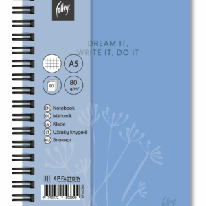 Sąsiuvinis College Blue, 80lapų, A5, langeliais, su spirale