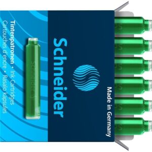 Rašalo kapsulės Schneider, žalios spalvos, 6 vnt.