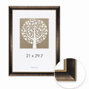 *Plastikinis rėmelis Greta 1303517, A4, platus rėmas, bronzos spalvos