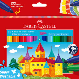 Viltpliiatsid Faber-Castell Jumbo 12-värvi supermahapestavad