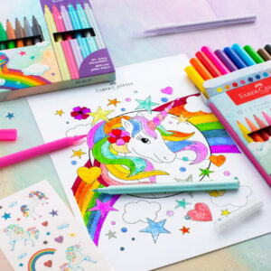 Flomasteriai Faber-Castell Unicorn, 10+3 spalvų + lipdukai - Image 4