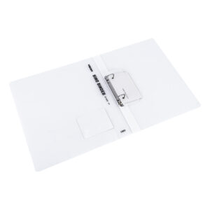 Plastikinis žiedinis segtuvas DELI, A4/2,8 cm, 2 žiedai, skaidrus - Image 3