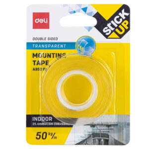 Lipni juosta DELI dvipusė 25,4 mm x 1,5 m skaidri - Image 3