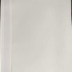Plastikinis segtuvėlis College, A4, skaidriu viršeliu, su įsegėle, baltos spalvos