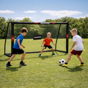 Futbolo vartai su tinklu 240x160x85 cm, MOVEPRO - Image 2