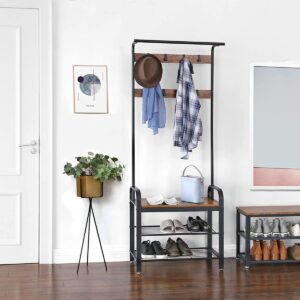 Pakaba, drabužių stovas, medinė batų lentyna, LOFT - Image 2