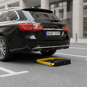 Sulankstomas parkavimo užraktas 35 cm su raktu, nuotolinio valdymo pulteliu ir signalizacijos sistema - Image 2