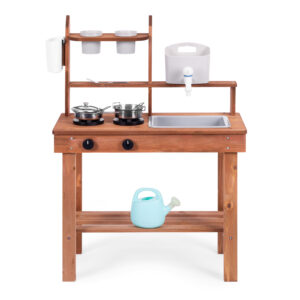 Children's outdoor mud kitchen made of fir wood ECOTOYS - Image 2