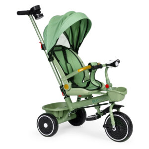 2-in-1 tricycle stroller, swivel seat, foldable canopy, green, ECOTOYS - Image 2