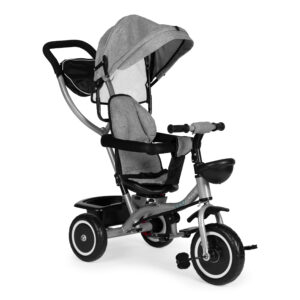 2-in-1 tricycle stroller, swivel seat, foldable canopy, gray, ECOTOYS - Image 2