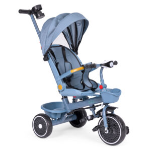 2-in-1 tricycle stroller, swivel seat, foldable canopy, blue, ECOTOYS - Image 2