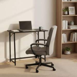 Folding computer desk 80x45 cm laptop table black ModernHome - Image 2