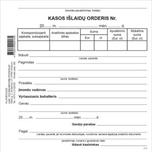Kasos išlaidų orderis, A6, 100 lapų